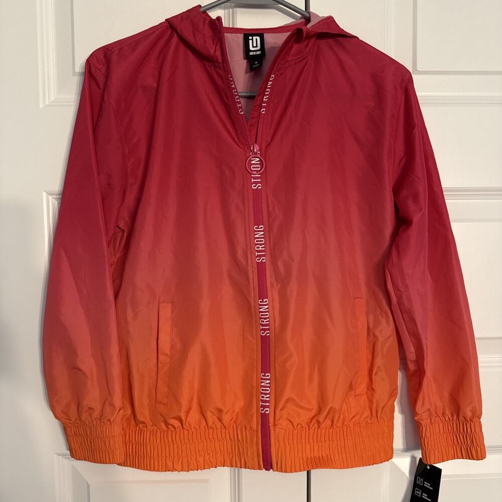 ID Ideology Girls Pink Jacket Windbreaker Ombre Hooded New medium
